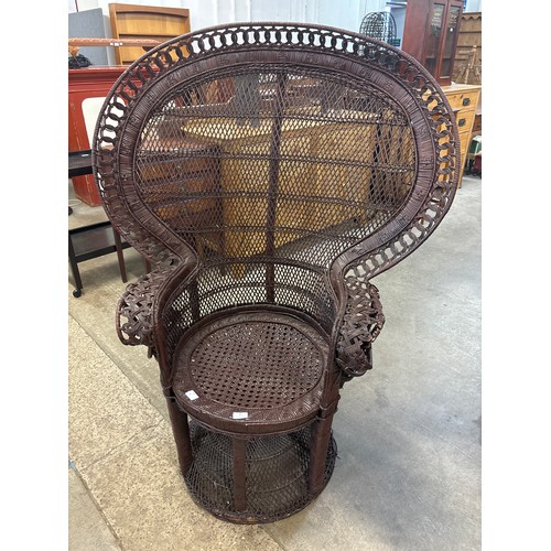 81 - An Italian style wicker peacock chair