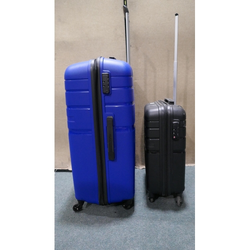 6294 - At Jetdriver Large Blue Hardside suitcase And American Tourister Jetdriver Carry on 55Cm 4 Wheel Spi... 