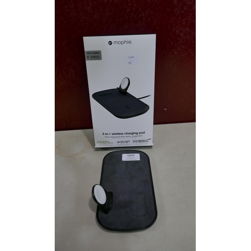 6099 - Mophie 3-In-1 Black  Wireless Charging Pad (330-179) *This lot is subject to VAT