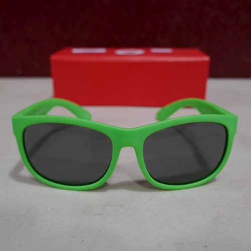 6104 - A pair of neon green Silverback childs sunglasses with hard case