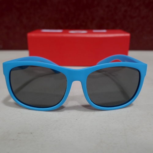 6105 - A pair of neon blue Silverback childs sunglasses with hard case