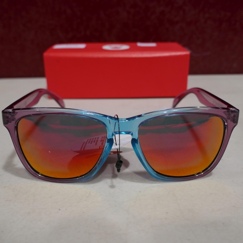 6111 - A pair of purple/blue two tone Silverback sunglasses with hard case (red tint lenses)