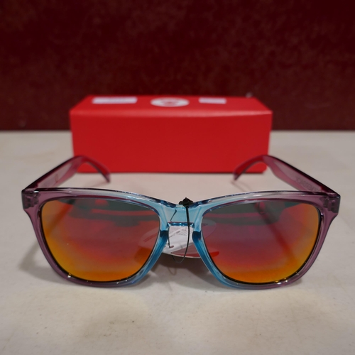 6112 - A pair of purple/blue two tone Silverback sunglasses with hard case (red tint lenses)