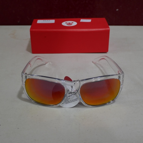 6117 - A pair of clear framed Silverback sunglasses with hard case (orange tint lense)