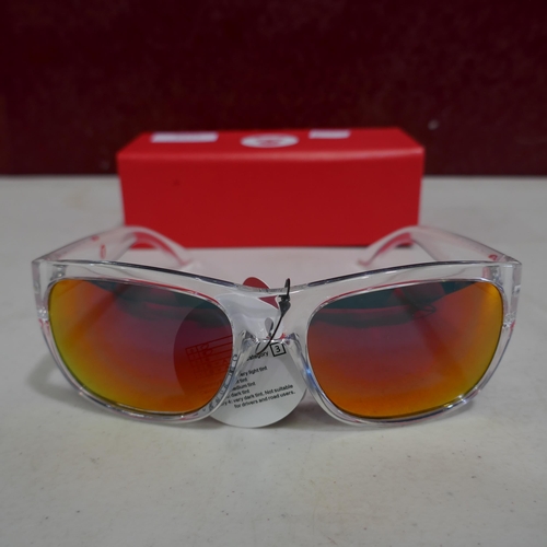 6117 - A pair of clear framed Silverback sunglasses with hard case (orange tint lense)