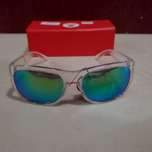 6119 - A pair of clear framed Silverback sunglasses with hard case (blue tint lense)