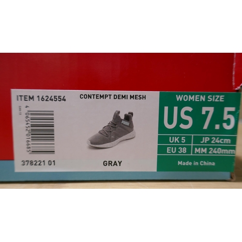 6161 - Two Pairs Of Puma Contempt demi mesh womens grey trainers ( UK size 5) with box (329)  * This lot is... 