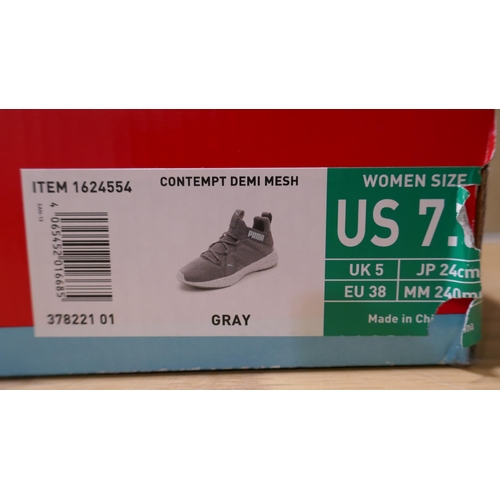 6162 - Two pairs of Puma Contempt demi mesh womens grey trainers ( UK size 5) with box (329)  * This lot is... 