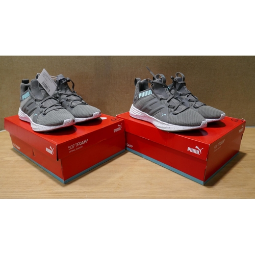 6162 - Two pairs of Puma Contempt demi mesh womens grey trainers ( UK size 5) with box (329)  * This lot is... 