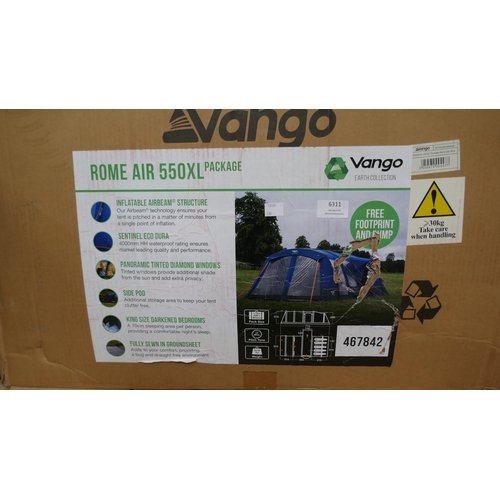 6311 - Vango Rome Air 550 Xl  5 Person Tent, Original RRP £649.99 + VAT (330-270) *This lot is subject to V... 