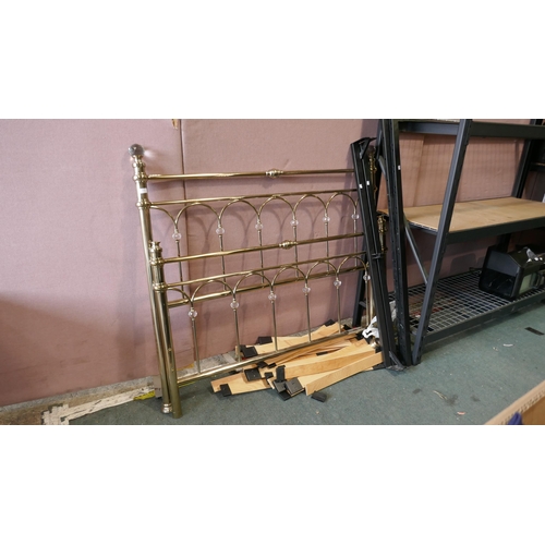 6339 - Cristina 150Cm   Champagne Brass Bedframe ( No Fixings/ Incomplete), Original RRP £289.99 + VAT (330... 