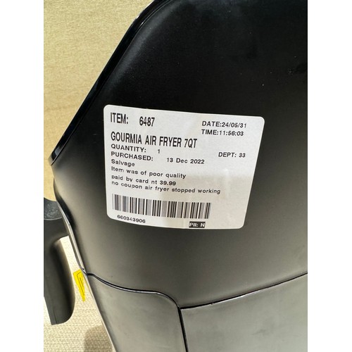 6283 - Gourmia Air Fryer - No Box  (330-269) *This lot is subject to VAT