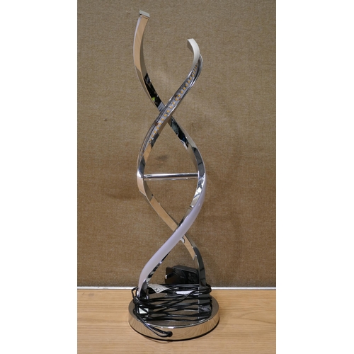 6203 - Artika Chrome Led Swirl Table Lamp - Damaged  (330-110) *This lot is subject to VAT