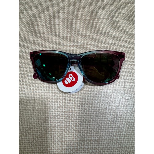 6110 - A pair of purple/blue two tone Silverback sunglasses with hard case (green tint lenses)