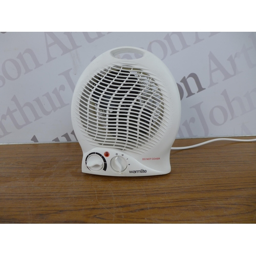 2303 - 3 Fans - a Lcycool pedestal fan, a desk fan and a warmlite WL44002 fan heater