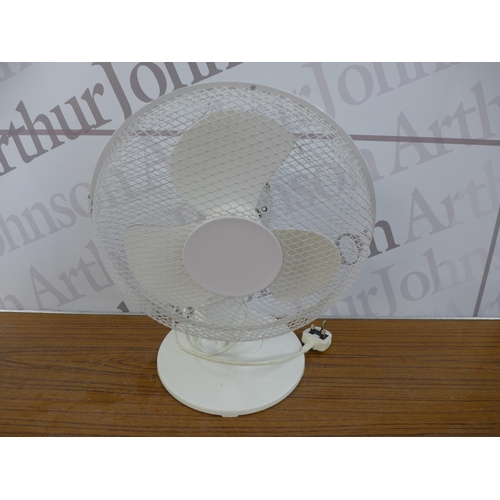 2303 - 3 Fans - a Lcycool pedestal fan, a desk fan and a warmlite WL44002 fan heater