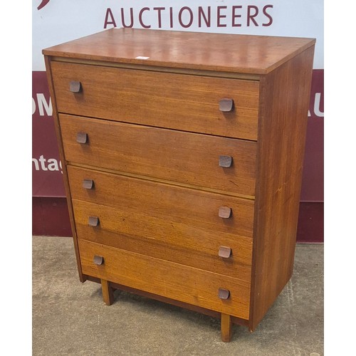 8 - A teak chest of drawers