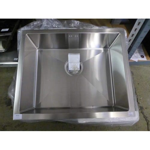 4031 - 2x Idro Large 1.0 Bowl Stainless Steel Sinks - 400x500 , Original RRP £530.00 inc. vat   (454-140)  ... 