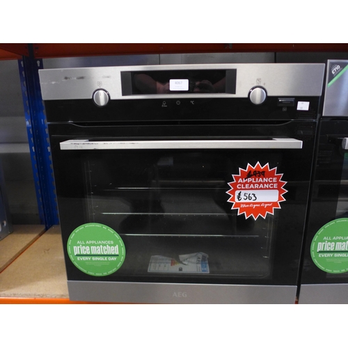 4067 - AEG  Single Pyrolytic Oven with SteamBake H594xW595xD567 - model no. BPK556220M, Original RRP £657.5... 