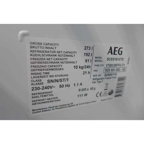 4071 - AEG 70/30 Fridge Freezer (Frost Free) H1772xW540xD549  - model no. SCE8181VTS, Original RRP £587.50 ... 