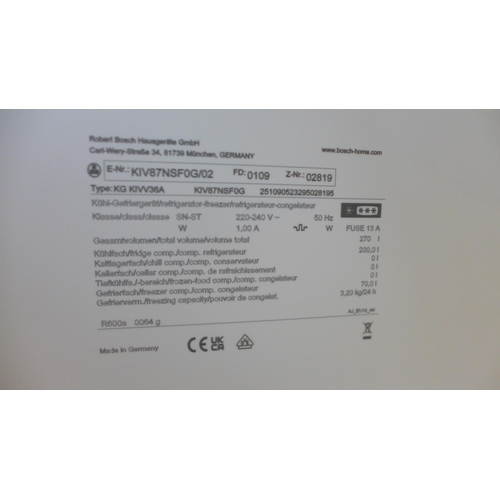 4073 - Bosch Integrated 70/30 Fridge Freezer H1772xW541xD548  - model no. KIV87NSF0G, Original RRP £587.50 ... 