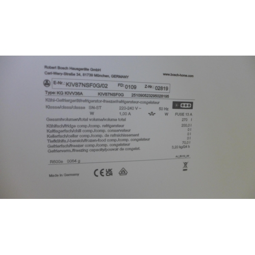 4073 - Bosch Integrated 70/30 Fridge Freezer H1772xW541xD548  - model no. KIV87NSF0G, Original RRP £587.50 ... 