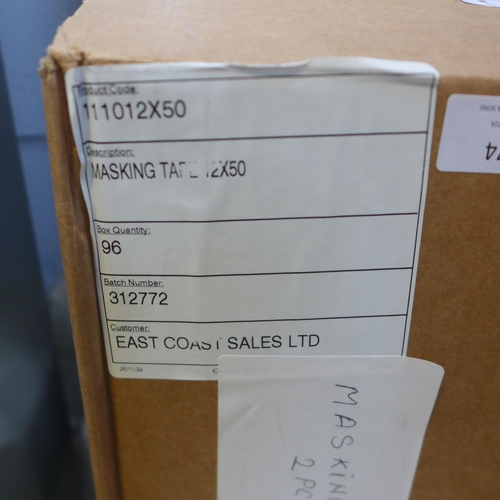 4074 - 2 Boxes Of 12mmx50m Masking Tape    (454-65)   * This lot is subject to vat