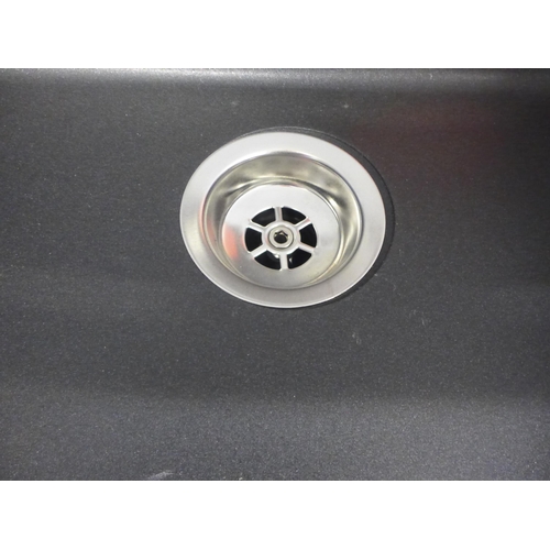 4100 - 1.0 Black Composite Sink  With Stainless Steel Rim * This lot is subject to vat