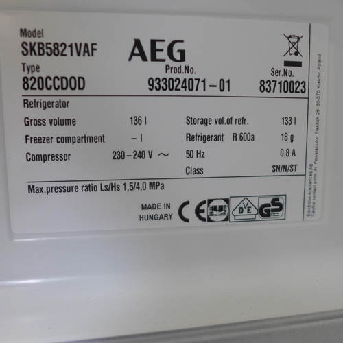 4105 - AEG Built Under Fridge, H815xW596xD550 - model no. SKB5821VAF, Original RRP £333.33 inc. vat   (454-... 