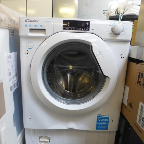 4108 - Candy Smart 8KG Integrated Washing Machine ( Dented Front Casing) H820xW600xD530, Original RRP £374.... 