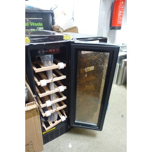 4110 - Viceroy Under Counter Wine Cooler With Replacement Door ( One Door Broken) H870xW295xD570  - model n... 