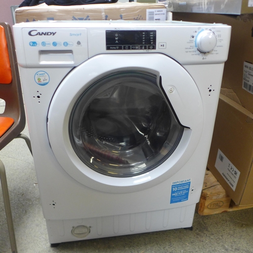 4112 - Candy Smart 9+5KG Integrated Washer Dryer, H820xW600xD525 - model no. CBD 495D1WE, Original RRP £412... 