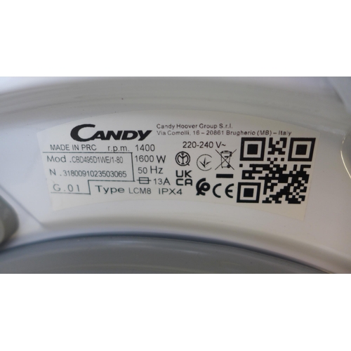 4112 - Candy Smart 9+5KG Integrated Washer Dryer, H820xW600xD525 - model no. CBD 495D1WE, Original RRP £412... 