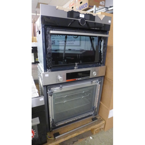 4130 - Bosch Serie 4 Pyrolytic Single Oven and AEG microwave oven ( Both Broken Door)  (454-12,95)   * This... 