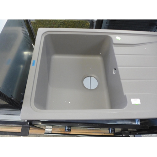 4087 - Crete Composite 1.0 Bowl RVS Grey Sink With Drainer, 500x1000  - model no. BL468067, Original RRP £3... 