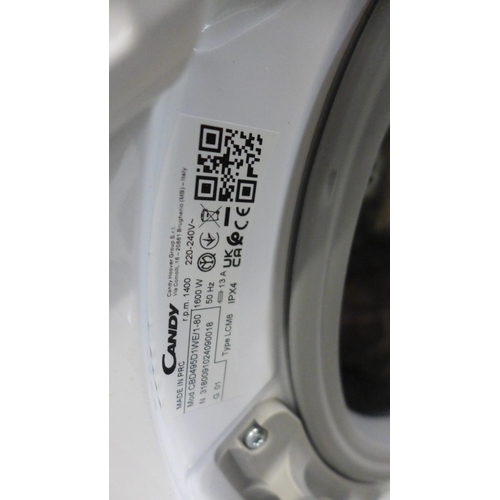 4173 - Candy Smart 9+5KG Integrated Washer Dryer,  H820xW600xD525 - model no. CBD 495D1WE, Original RRP £41... 