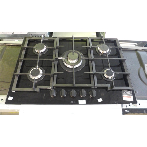 4180 - AEG  5 Burner Gas on Glass Hob, H61xW740xD510 - model no. HKB75450NB, Original RRP £474.17 inc. vat ... 