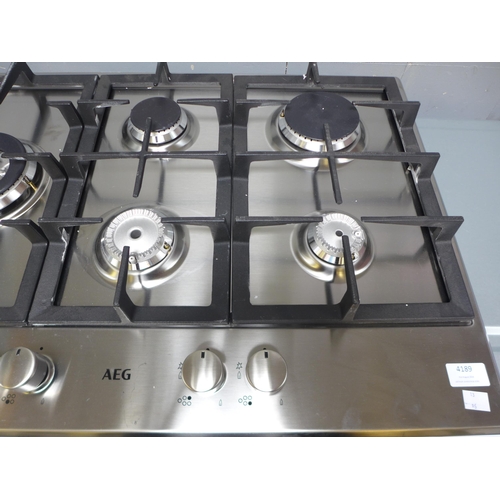 4189 - AEG 5 Burner Gas, Hob H40xW745xD510  - model no. HGB75500SM, Original RRP £332.50 inc. vat   (454-86... 