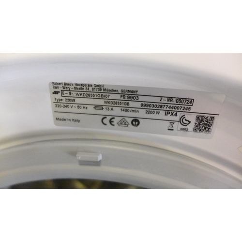 4103 - Bosch Integrated Washer Dryer (7+4kg) H820xW595xD550  - model no. WKD28351GB, Original RRP £899.17 i... 