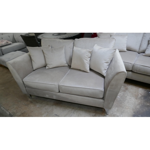 1303 - A mink velvet three seater sofa and a two seater sofa RRP £2199