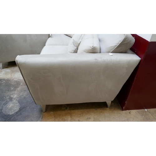 1303 - A mink velvet three seater sofa and a two seater sofa RRP £2199