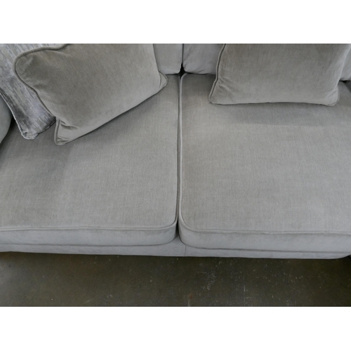 1305 - A Barker & Stonehouse silver velvet corner sofa and footstool RRP £3695