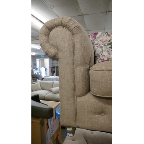 1351 - An oatmeal weave Chesterfield 2.5 seater sofa RRP £1279