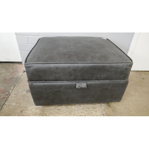 1363 - A charcoal PU leather footstool