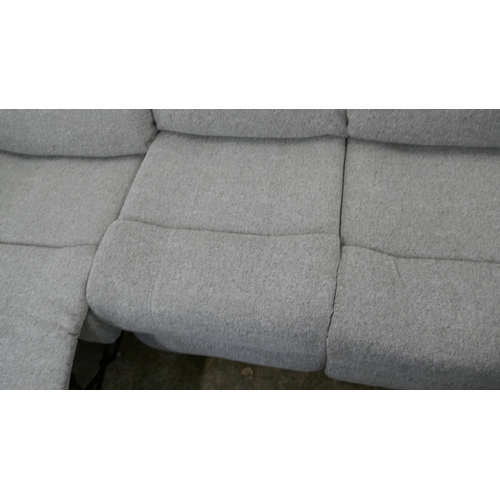 1392 - A DFS Malaga natural fabric reclining three seater sofa, reclining two seater sofa and reclining arm... 