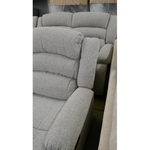 1392 - A DFS Malaga natural fabric reclining three seater sofa, reclining two seater sofa and reclining arm... 