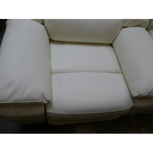 1396 - A SCS Fallon electric reclining cream leather three seater sofa and a pair of electric reclining cha... 