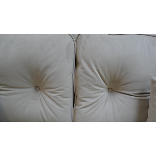 1400 - A DFS Zinc light mink velvet three seater and two seater sofa RRP £2328