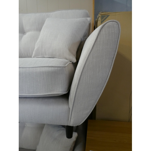 1414 - A DFS Zinc natural fabric three seater and two seater sofa RRP £1729