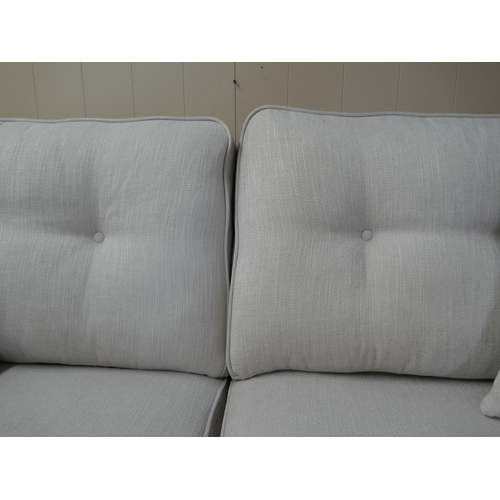 1414 - A DFS Zinc natural fabric three seater and two seater sofa RRP £1729